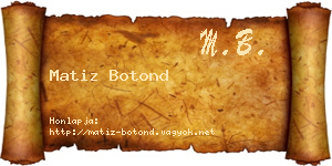 Matiz Botond névjegykártya